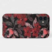 黒い上に赤い蘭。 Case-Mate iPhoneケース (裏面(横))