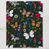 黒い上に野花と蝶 (正面/裏面)