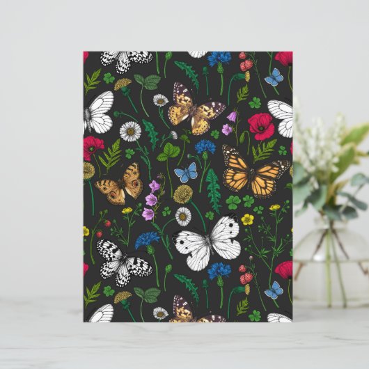 黒い上に野花と蝶 (スタンド正面)