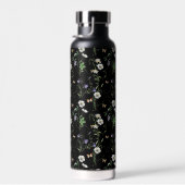 黒い上に野花と蝶 ウォーターボトル (右面)