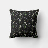 黒い上に野花と蝶 クッション (裏面)
