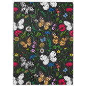 黒い上に野花と蝶 クリップボード (裏面)