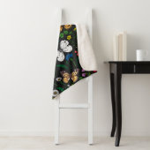 黒い上に野花と蝶 シェルパブランケット (インサイチュ)