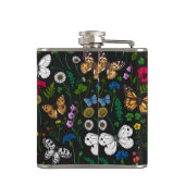 黒い上に野花と蝶 フラスク (裏面)