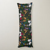 黒い上に野花と蝶 ボディピロー (裏面 (縦))