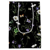 黒い上に野花と蝶 ミディアムペーパーバッグ (裏面)