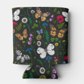 黒い上に野花と蝶 缶クーラー (裏面)