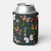 黒い上に野花と蝶 缶クーラー (缶裏面)