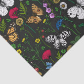 黒い上に野花と蝶 薄葉紙 (詳細)