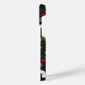 黒い上に野花と蝶 iPhoneケース (左側面)