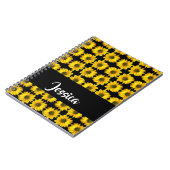 黒い上に黄色のひまわり ノートブック (左側)