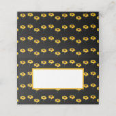 黒い上に黄色のひまわり プレイスカード (外部開封)