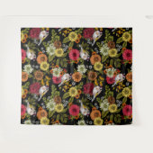 黒い上の庭の金魚 タペストリー (正面(横))