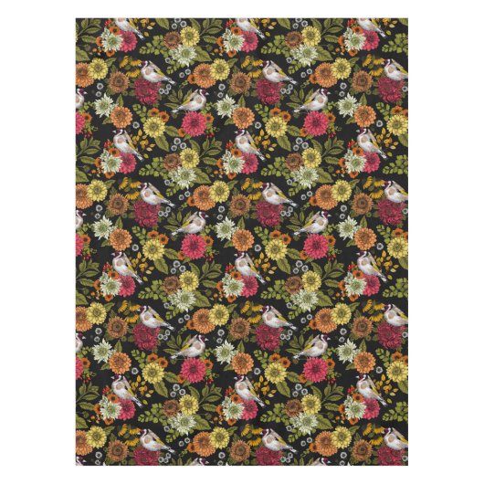 黒い上の庭の金魚 テーブルクロス (正面)