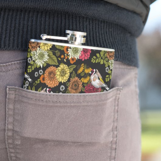 黒い上の庭の金魚 フラスク (インサイチュ)