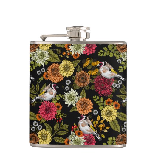 黒い上の庭の金魚 フラスク (正面)