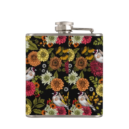 黒い上の庭の金魚 フラスク (裏面)