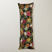 黒い上の庭の金魚 ボディピロー (裏面 (縦))