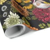 黒い上の庭の金魚 ラッピングペーパー (ロールコーナー)