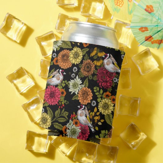 黒い上の庭の金魚 缶クーラー (インサイチュ 夏)