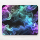 黒い上の虹色の煙 マウスパッド (正面)