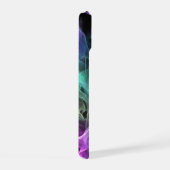 黒い上の虹色の煙 iPhone 15ケース (右側面)