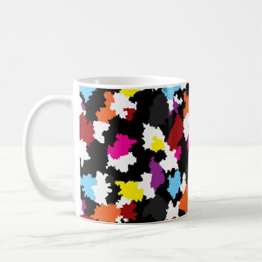 黒い不カラフル整抽象芸術 コーヒーマグカップ (左)