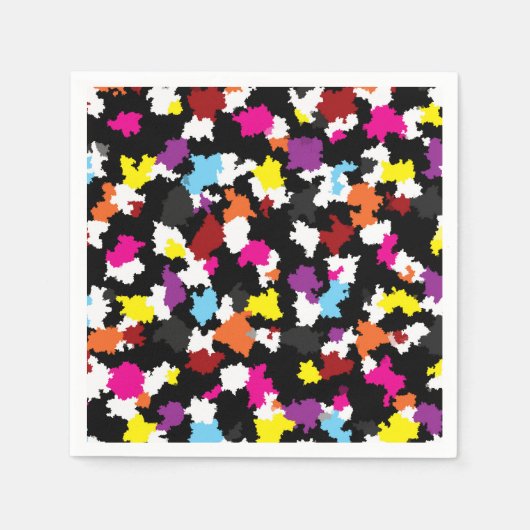 黒い不カラフル整抽象芸術 スタンダードカクテルナプキン (正面)