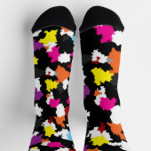 黒い不カラフル整抽象芸術 ソックス (上部)