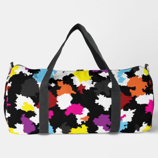 黒い不カラフル整抽象芸術 ダッフルバッグ (正面)