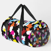 黒い不カラフル整抽象芸術 ダッフルバッグ (右コーナー)