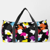 黒い不カラフル整抽象芸術 ダッフルバッグ (裏面)