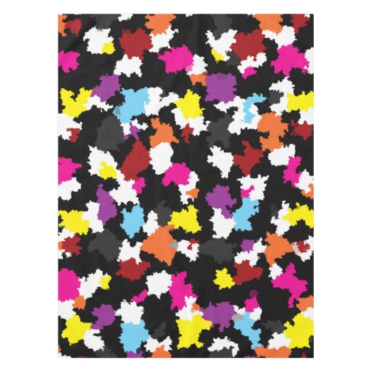 黒い不カラフル整抽象芸術 テーブルクロス (正面)