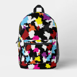 黒い不カラフル整抽象芸術 プリントバックパック
