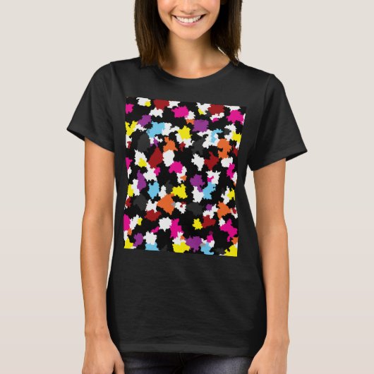 黒い不カラフル整抽象芸術 Tシャツ (正面)