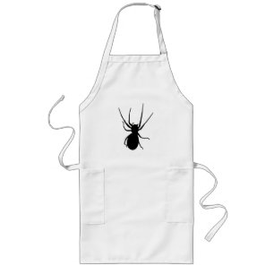 黒い不気味なスパイダーエプロン ロングエプロン