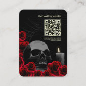 黒い不気味な結婚ゴシックと赤いバラ エンクロージャーカード (正面)