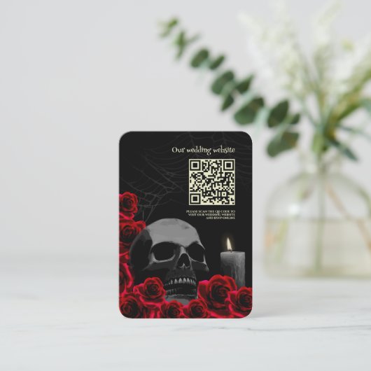 黒い不気味な結婚ゴシックと赤いバラ エンクロージャーカード (スタンド正面)