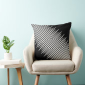 黒い不規則なずら状の白い対角線 クッション (椅子)