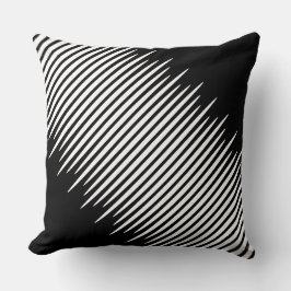 黒い不規則なずら状の白い対角線 クッション