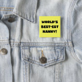 黒い世界のベスト米国東部標準時刻の乳母のTシャツおよびギフト 缶バッジ (インサイチュ)