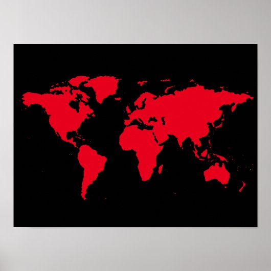 黒い世界の赤い地図 ポスター (正面)