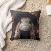 黒い中世の衣装を着たウサギ クッション (ブランケット)