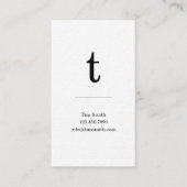 黒い中心カードが付いているモダンの最初のモノグラム 名刺 (正面)