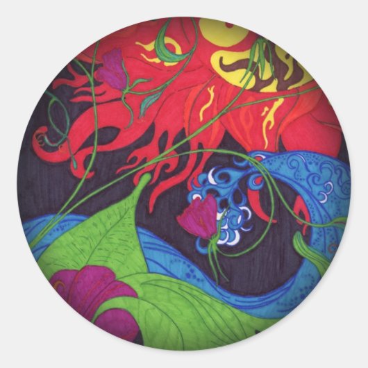 黒い丸いステッカーにフェード ラウンドシール (正面)