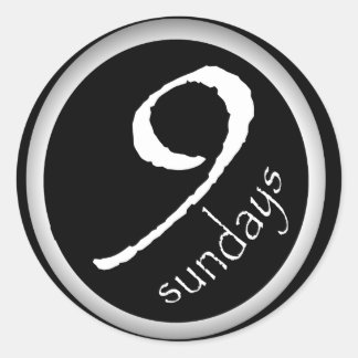 黒い丸いステッカーにフェード ラウンドシール