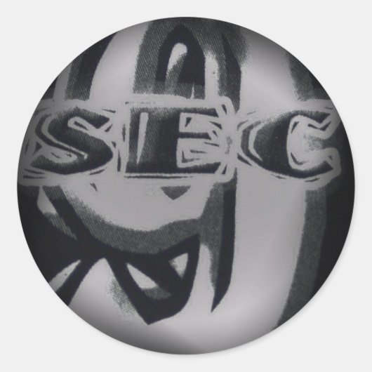 黒い丸いステッカーにフェード ラウンドシール (正面)