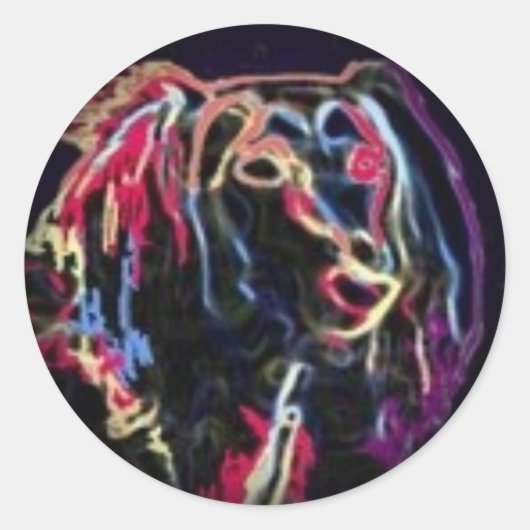 黒い丸いステッカーにフェード ラウンドシール (正面)