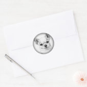 黒い丸いステッカーにフェード ラウンドシール (封筒)