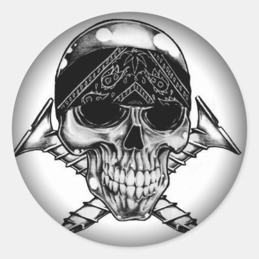 黒い丸いステッカーにフェード ラウンドシール (正面)